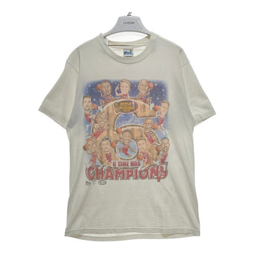 90's NBA FINALS 1998 シカゴ・ブルズ プリントTシャツ ホワイト PRO PLAYER USA製 Size M 瑞穂店
