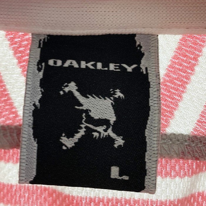 OAKLEY オークリー ゴルフポロシャツ スカル ボーダー ピンク sizeL 瑞穂店