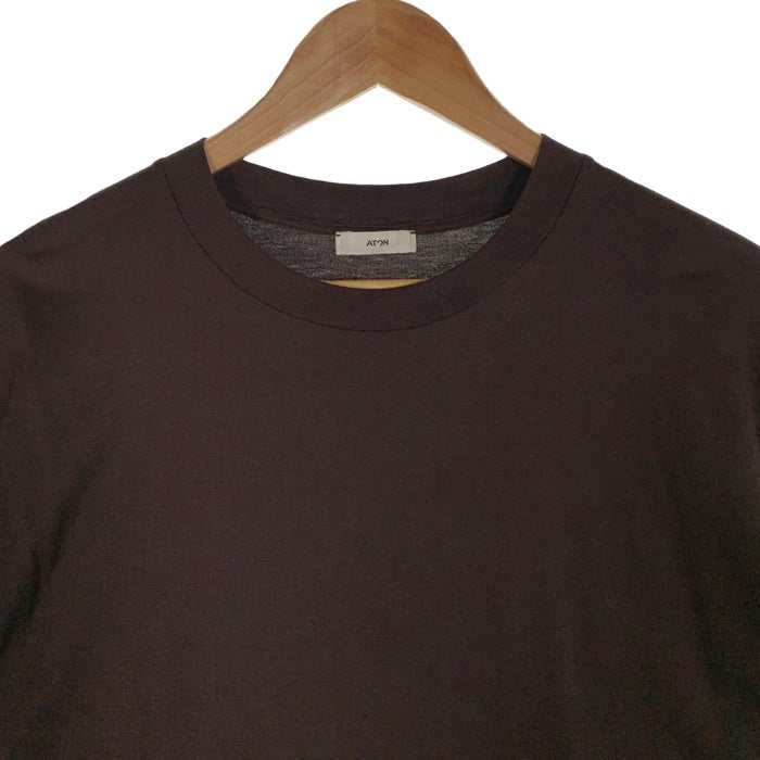 ATON エイトン SUVIN 60/2 PERFECT S/S T-SHIRT スビンコットン パーフェクト Tシャツ バーガンディ 7062247 Size 48 福生店