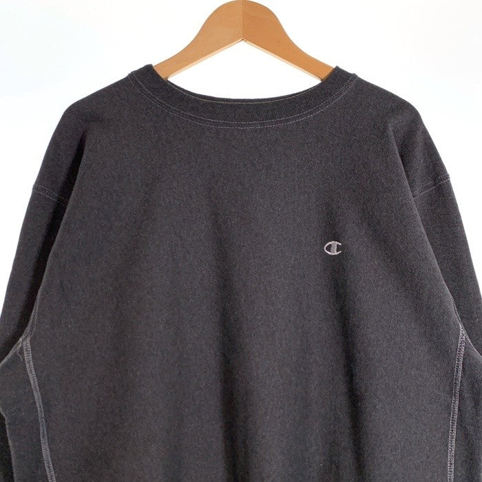 90's Champion チャンピオン リバースウィーブ クルーネックスウェットトレーナー チャコールグレー USA製 トリコ刺繡 Size L 福生店