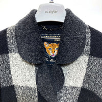 伊太利屋 ITALIYA イタリヤ アルパカ ウールコート グレー ブラック sizeF 瑞穂店