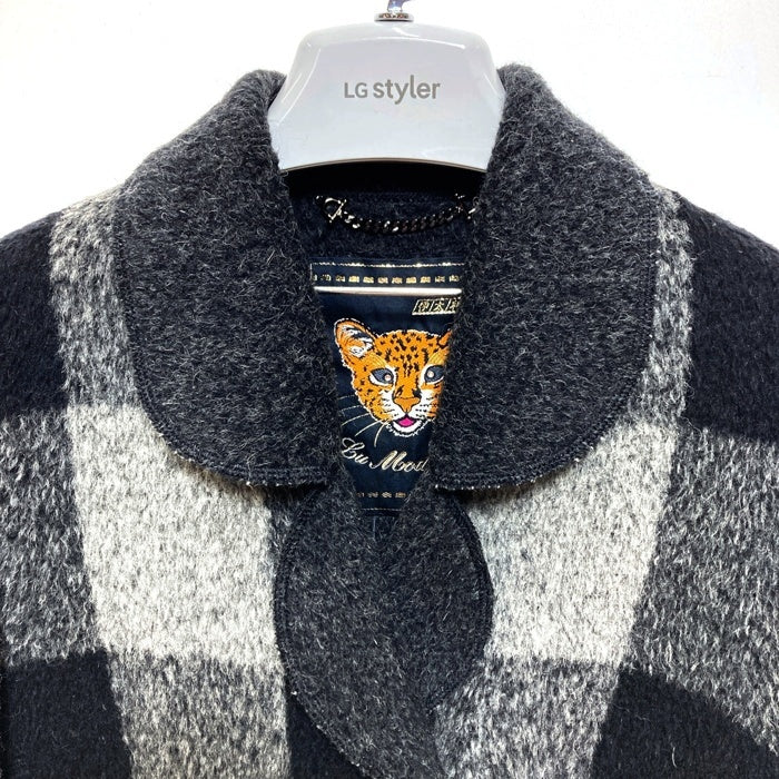 伊太利屋 ITALIYA イタリヤ アルパカ ウールコート グレー ブラック sizeF 瑞穂店