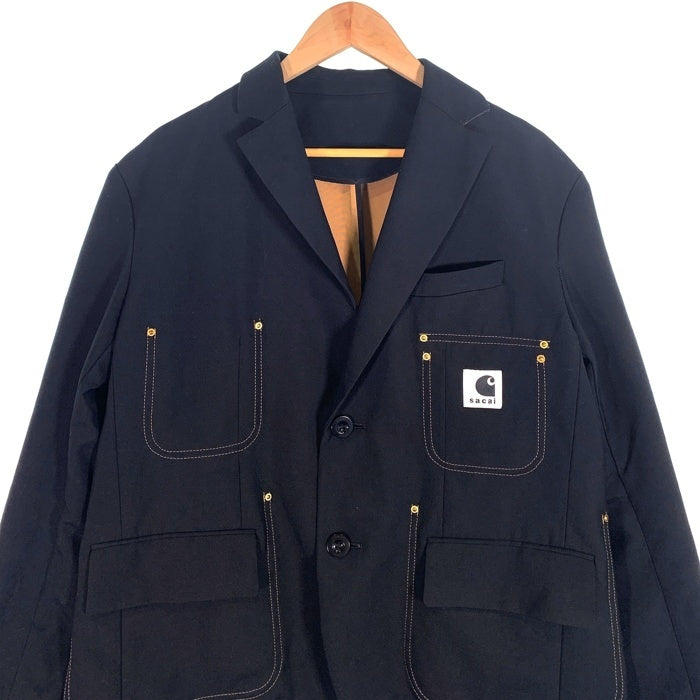 sacai サカイ 24SS Carhartt WIP カーハート Suiting Bonding Jacket スーチングボンディングジャケット リバーシブル ブラック 24-03387M Size 2 福生店