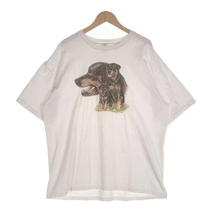 90-00's Dog Print Tee ドッグ プリントTシャツ ホワイト anvil2枚 Size XL 福生店