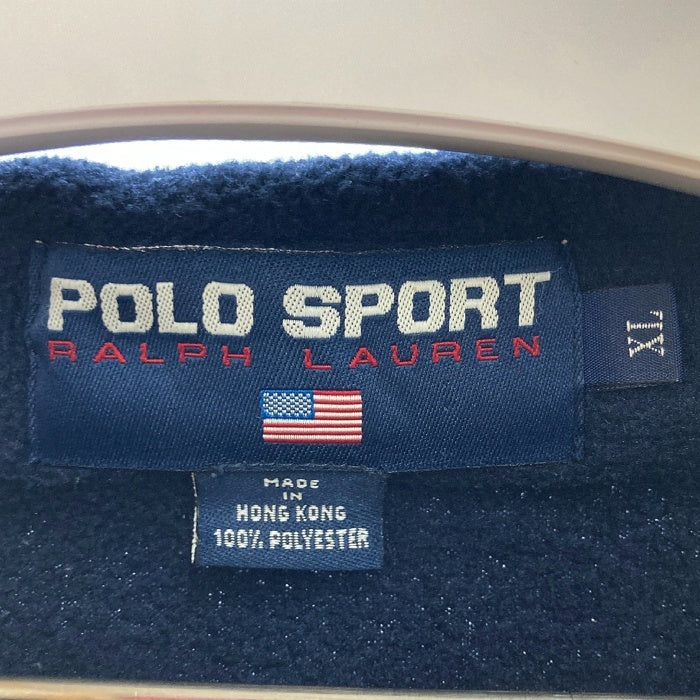 POLO SPORT ポロスポーツ 90s フリース プルオーバー 刺繍ロゴ ネイビー sizeXL 瑞穂店