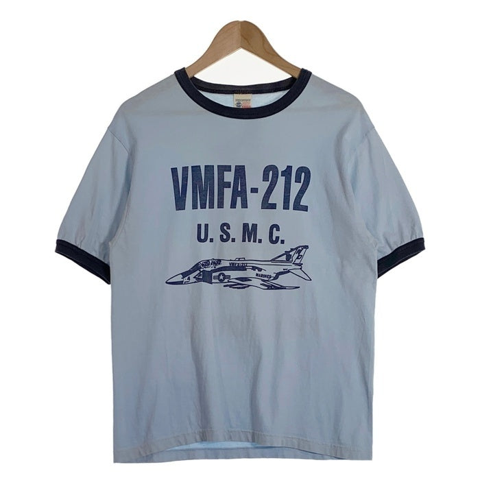 BUZZ RICKSONS バズリクソンズ VMFA-212 U.S.M.C. プリントリンガーTシャツ ブルー Size M 福生店