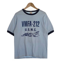 BUZZ RICKSONS バズリクソンズ VMFA-212 U.S.M.C. プリントリンガーTシャツ ブルー Size M 福生店