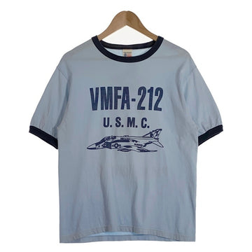 BUZZ RICKSONS バズリクソンズ VMFA-212 U.S.M.C. プリントリンガーTシャツ ブルー Size M 福生店