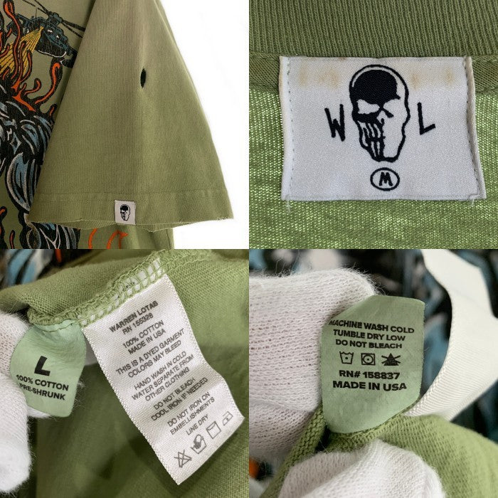 Warren Lotas ウォーレンロータス IIQUID METAL ダメージ加工 半袖 Tシャツ グリーン Size L 福生店