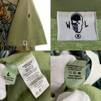 Warren Lotas ウォーレンロータス IIQUID METAL ダメージ加工 半袖 Tシャツ グリーン Size L 福生店