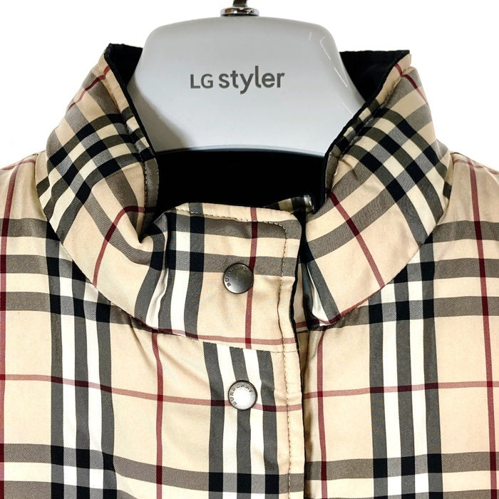 BURBERRY LONDON バーバリーロンドン リバーシブル ノバチェック 裏地キルティング ダウンベスト ベージュ size9 瑞穂店