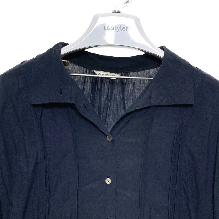 ARTS&SCIENCE アーツアンドサイエンス リネン プルオーバーワンピース ネイビー ブラウス シャツ 0241-L6265-1030 Size 1 瑞穂店