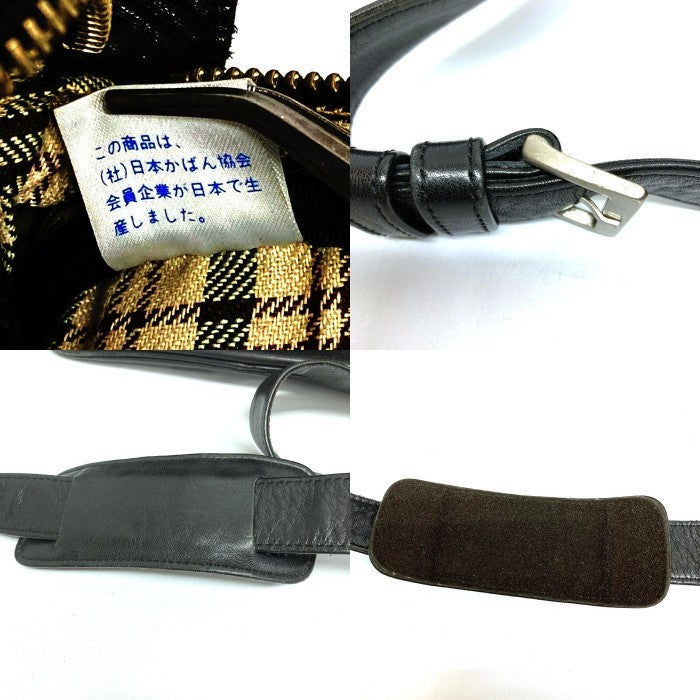 PORTER ポーター ショルダーバッグ レザー 内側チェック ブラック 瑞穂店