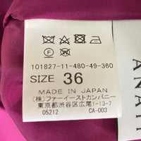 ANAYI アナイ スカート ブルツイル タックスカート リボン ワインレッド size36 瑞穂店