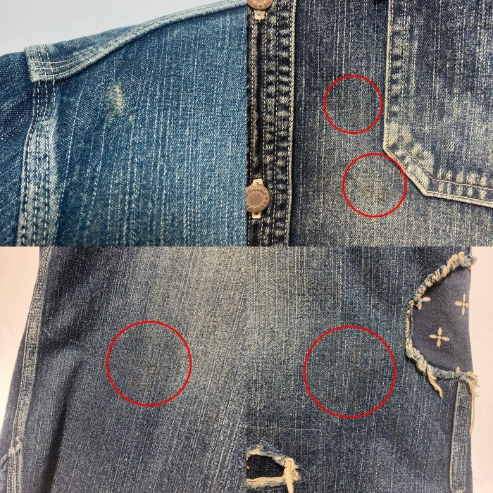 LFYT ラファイエット ダメージ加工 デニムシャツ インディゴ sizeXL 瑞穂店