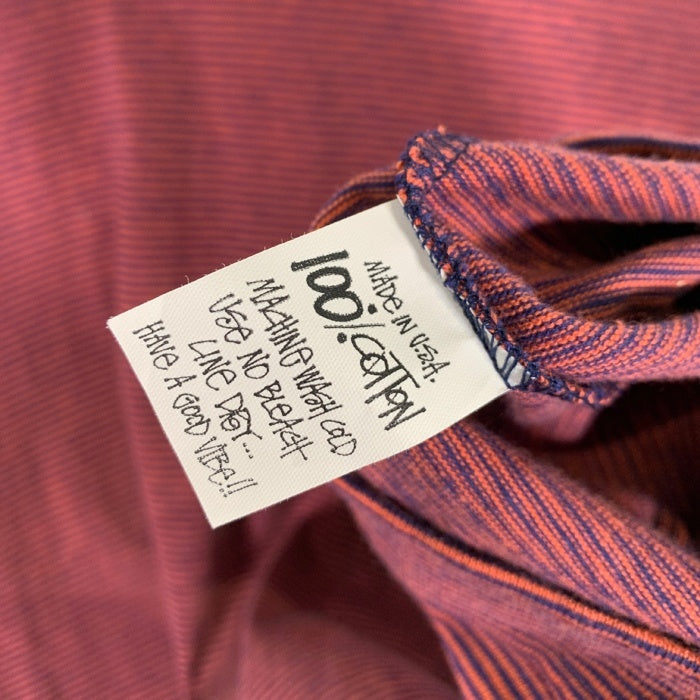 80's STUSSY ステューシー ボーダー ポケット ロングスリーブTシャツ ボルドー ネイビー USA製 黒タグ Size L 福生店