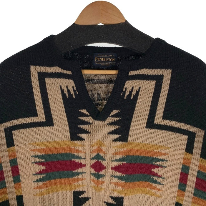 PENDLETON ペンドルトン ネイティブ柄 ウール セーター ブラック ボックス 8575-4574 Size L 福生店