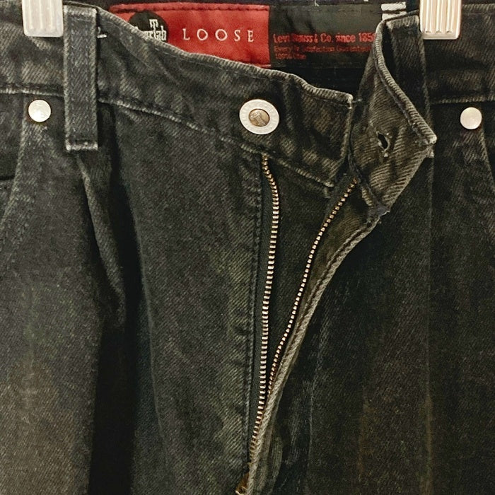 Levi’s リーバイス SilverTab シルバータブ USA製 95年 ボタン裏549 LOOSE ルース ブラックデニム バギーショーツ ブラック size34 瑞穂店
