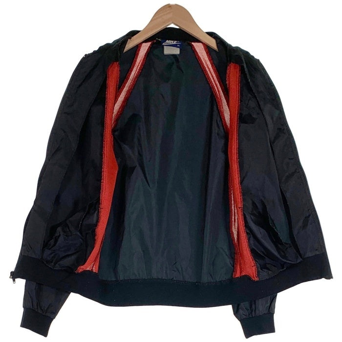 80s NIKE ナイキ AIR JORDAN エアジョーダン ナイロン ジップアップ ジャケット ブラック レッド Size M 福生店