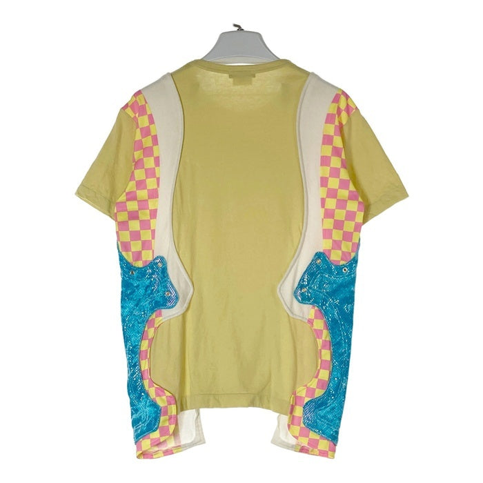 COMME des GARCONS HOMME PLUS コムデギャルソンオムプリュス PA-T019 AD2017 Disco期 異素材切替 Tシャツ イエロー sizeS 瑞穂店
