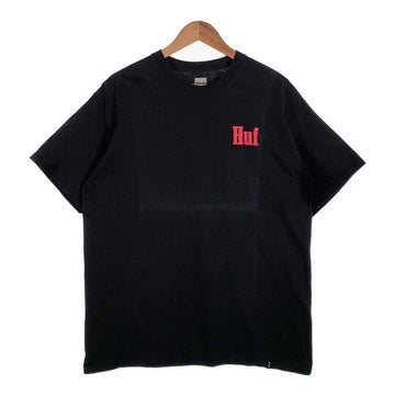 HUF ハフ フロッキープリント Tシャツ ブラック Size L 福生店