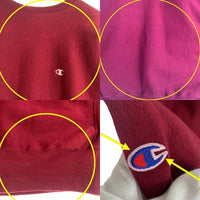 90's Champion チャンピオン REVERSE WEAVE リバースウィーブ 刺繍タグ クルーネック スウェット バーガンディー Size L 福生店