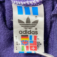 adidas アディダス 万国旗タグ ストライプ切替 スウェットトレーナー パープルｘターコイズ size- 瑞穂店