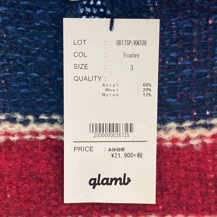 glamb グラム メキシカン ニットプルオーバーセーター トリコロール コンチョボタン GB17SP/KNT08 Size 3 瑞穂店