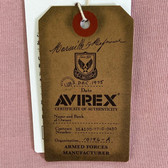AVIREX アヴィレックス 6173381 Tシャツ 星条旗 CREW NECK STAR SPANGLED BANNER ピンク sizeM 瑞穂店