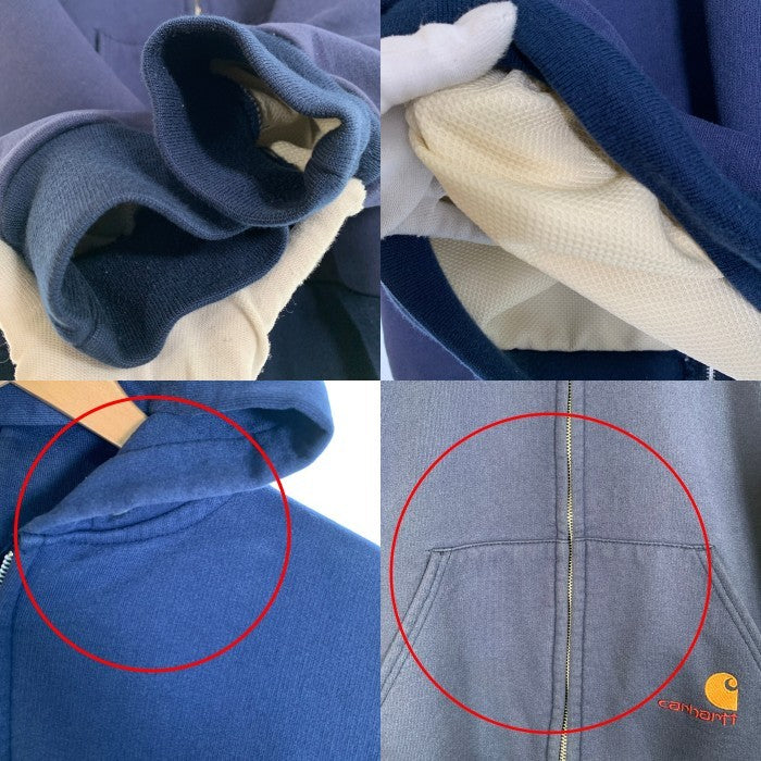 80's CARHARTT カーハート サーマル ジップ フーディー パーカー ネイビー Size XL 福生店