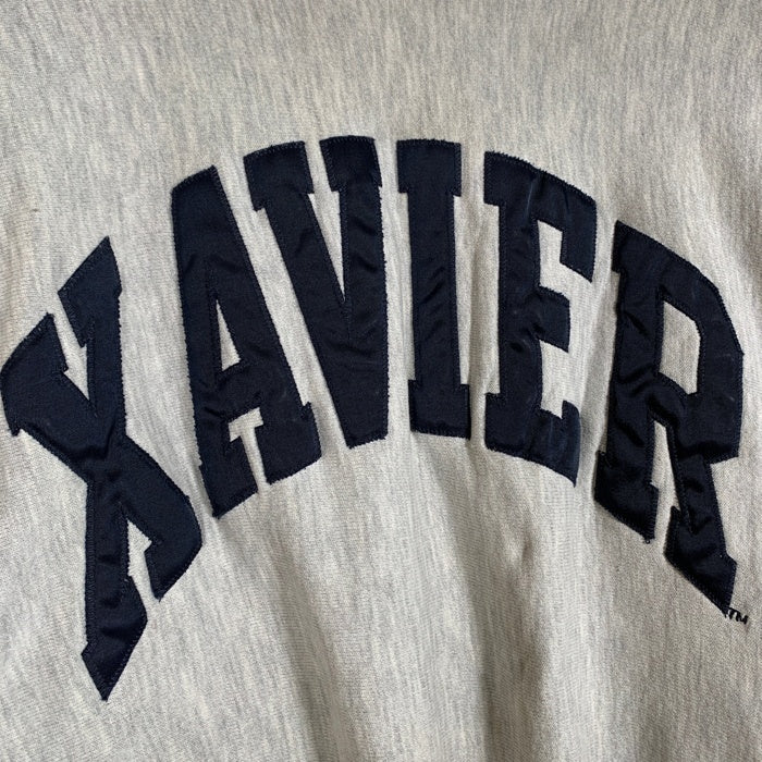 90's Champion チャンピオン リバースウィーブ クルーネックスウェットトレーナー XAVIER サテンワッペン オートミール ボロ Size XXL 福生店