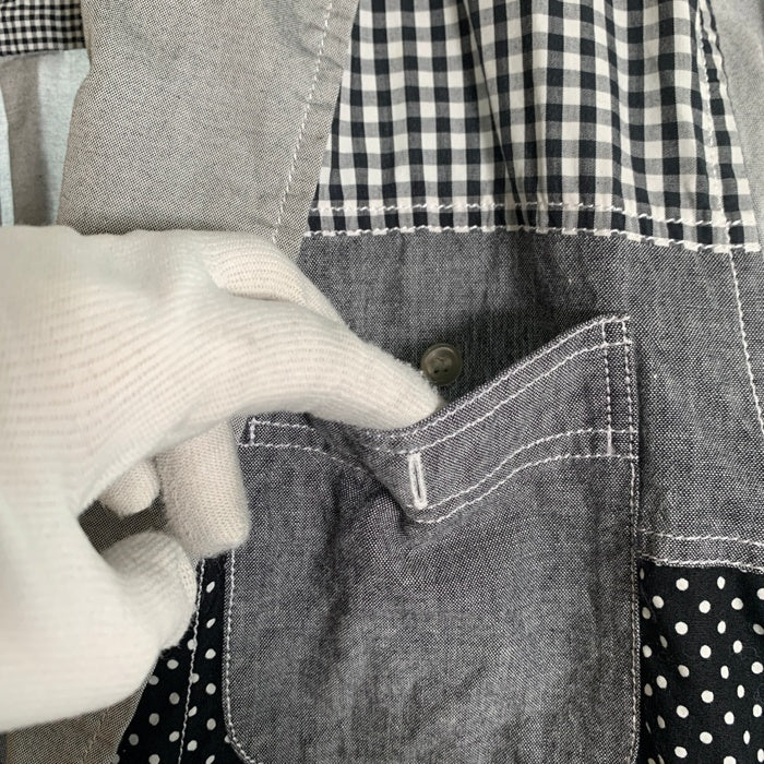 GANRYU ガンリュウ 14SS 3B テーラード シャツジャケット チェック ドット シャンブレー グレー EM-B005 AD2013 Size S 福生店