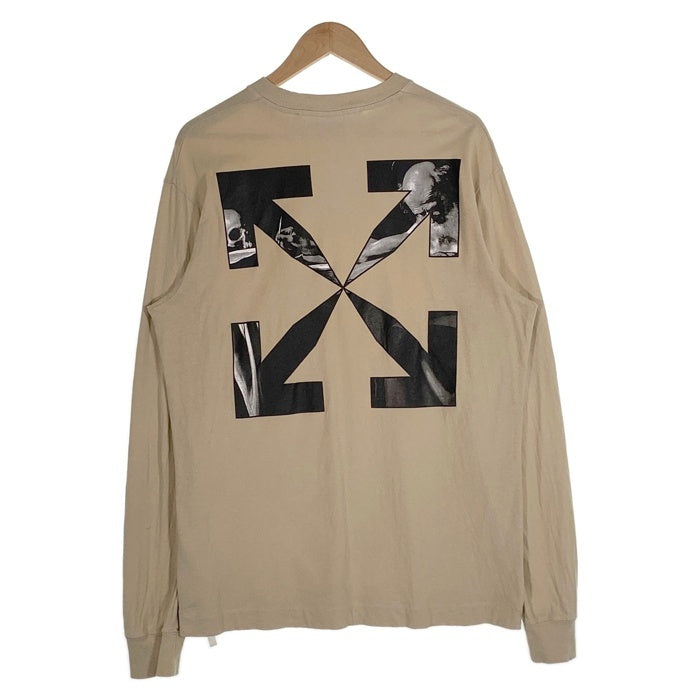 OFF-WHITE オフホワイト CARAVAGGIO ARROW カラヴァッジオ アロー プリント ロングスリーブTシャツ ダークサンド OMAB064S22JER004 Size L 福生店