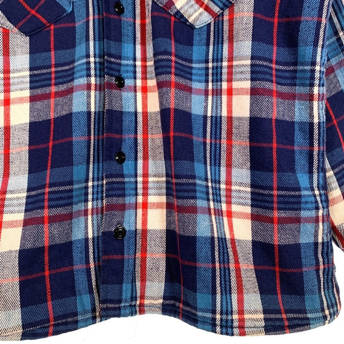 80's Frostproof フロストプルーフ チェックフランネルシャツ 中綿キルティング ブルー レッド USA製 Size L 福生店