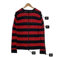 NUMBER(N)INE DENIM ナンバーナインデニム ボーダー ケーブルニットセーター レッド ブラック Size L 福生店