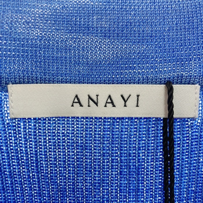 ANAYI アナイ サマーニット アセテートポリエステル ブルー size38 瑞穂店