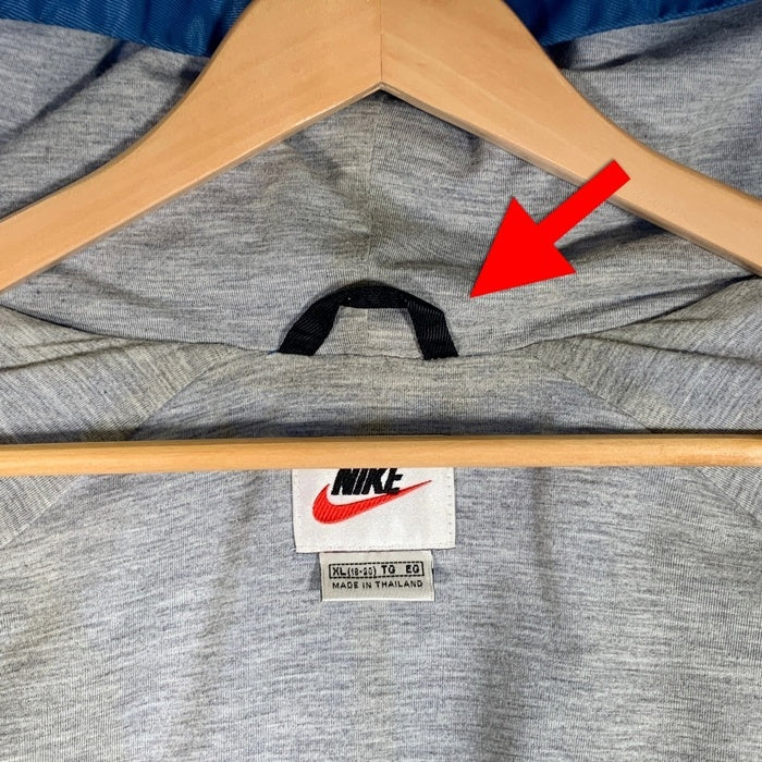90-00's NIKE ナイキ ジップアップジャケット パーカー ブラック ブルー ポリエステル 白タグ Size XL(18-20) 福生店