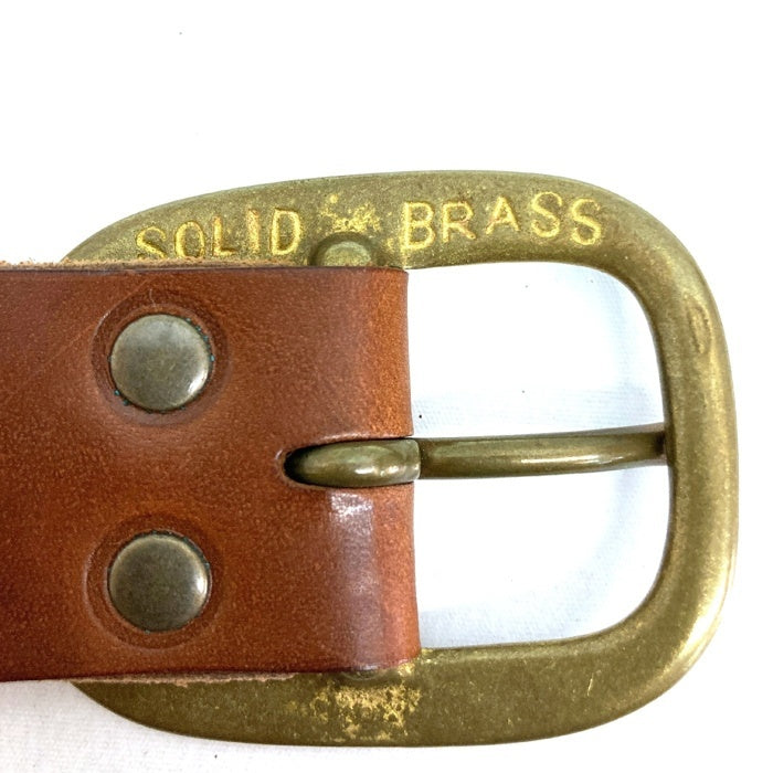 MOTO モト solid brass バックル レザーベルト ブラウン size2 瑞穂店