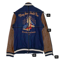 glamb グラム Shyly maria JKT シャイリーマリアジャケット 袖革 スタジャン ネイビー ブラウン GB13AT/JKT27 Size 4 福生店