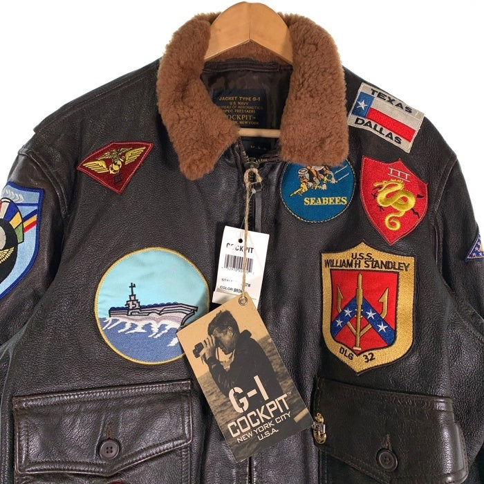 COCKPIT USA コックピット G-1 TOP GUN トップガン ゴートスキン レザーフライトジャケット ブラウン Z201036TW Size 40 福生店