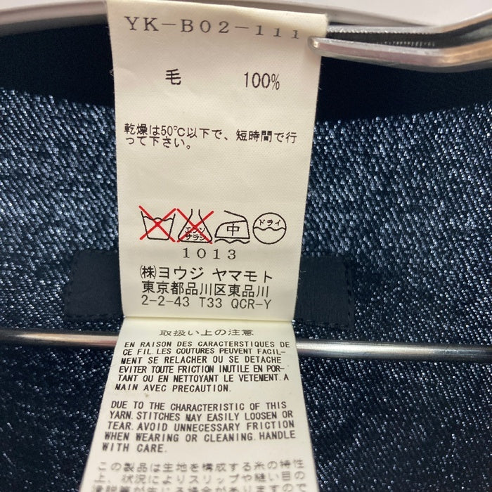 Y’s ワイズ ショート丈 ウール 長袖シャツ ブラック size3 瑞穂店