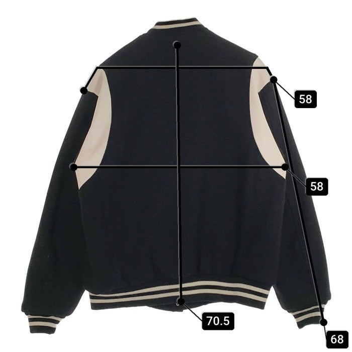 SUBCULTURE サブカルチャー 24AW STADIUM JACKET スタジアムジャケット ウール スタジャン ブラック ホワイト SCJK-A2401 Size 3 福生店