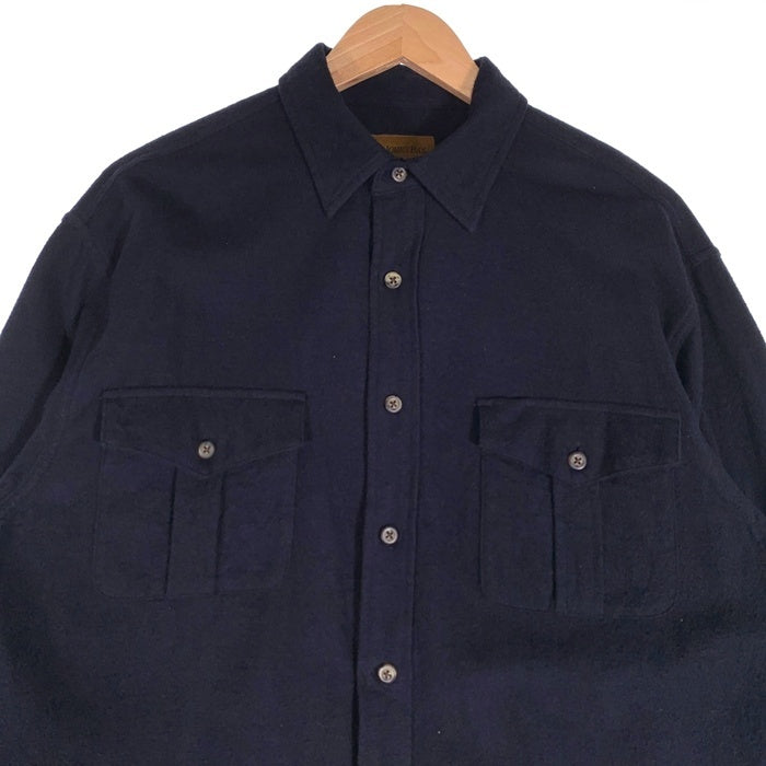 ST.JOHN’S BAY セントジョンズベイ フランネルシャツ プレーン ネイビー Size M 福生店