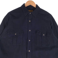 ST.JOHN’S BAY セントジョンズベイ フランネルシャツ プレーン ネイビー Size M 福生店