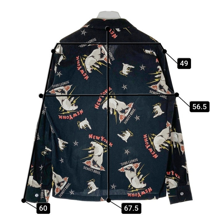Schott ショット シロクマ総柄 シャツ ブラック sizeS 瑞穂店