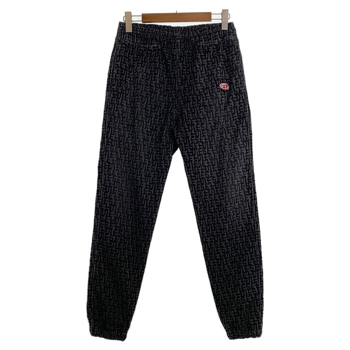 DIESEL ディーゼル 23AW D-UM-RIB-NE モノグラム スウェット パンツ ブラック チャコール Size S 福生店