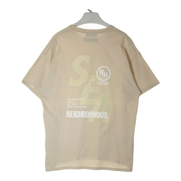 WIND AND SEA ウィンダンシー NEIGHBORHOOD ネイバーフッド 211ELWSN-STM02S 前後プリント Tシャツ ベージュ sizeXL 瑞穂店