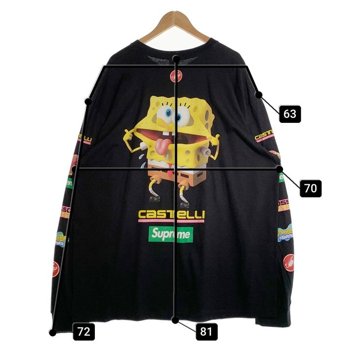 SUPREME シュプリーム 25SS SpongeBob Castelli Racing L/S Tee スポンジボブ カステリレーシング ロングスリーブTシャツ プリント ブラック Size XXL 福生店
