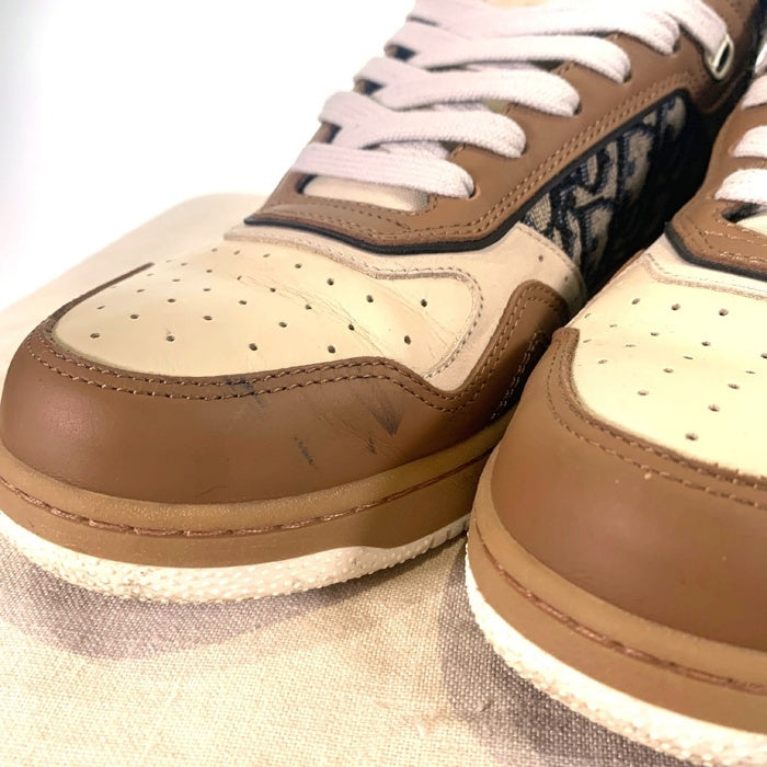 Dior HOMME ディオールオム オブリーク ミッド レザースニーカー ブラウン ホワイト DC1121 Size 42 (26-27cm) 福生店