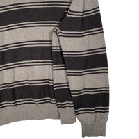 TOMMY HILFIGER トミーヒルフィガー ボーダー コットンニット クルーネックセーター グレー Size XXL 福生店